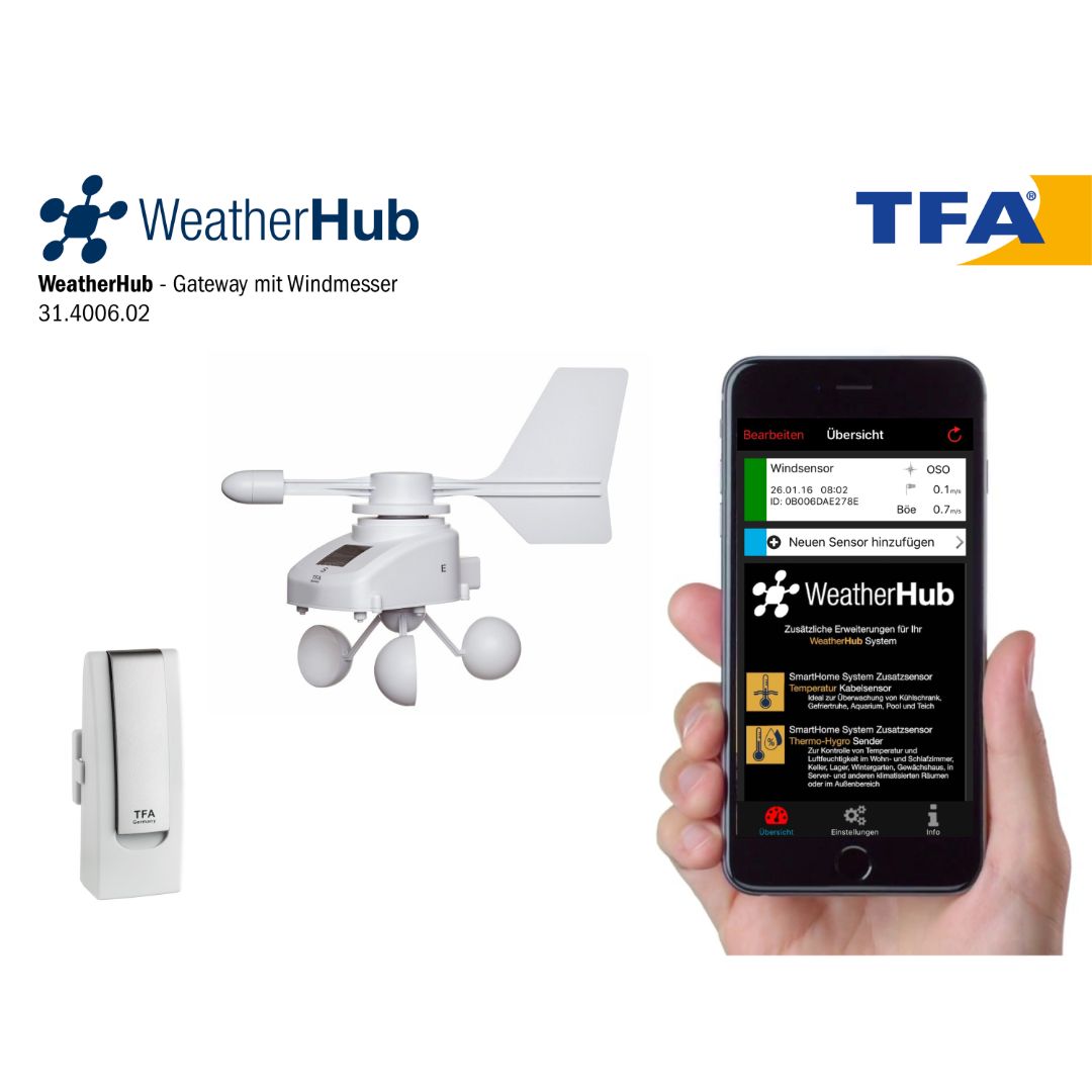 Smart станция TFA WeatherHub с датчиком скорости и направления ветра (31400602)