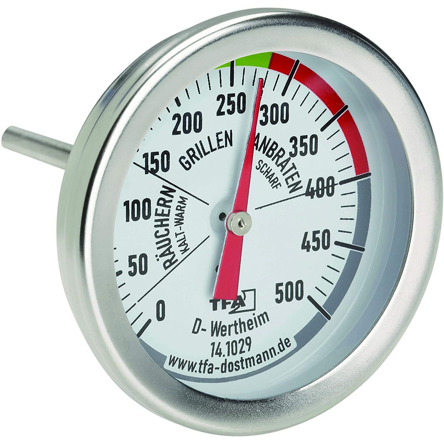 Термометр для коптильни барбекю гриля тандыра мангала духовки TFA (141029) 0-500 °C Нержавеющая сталь