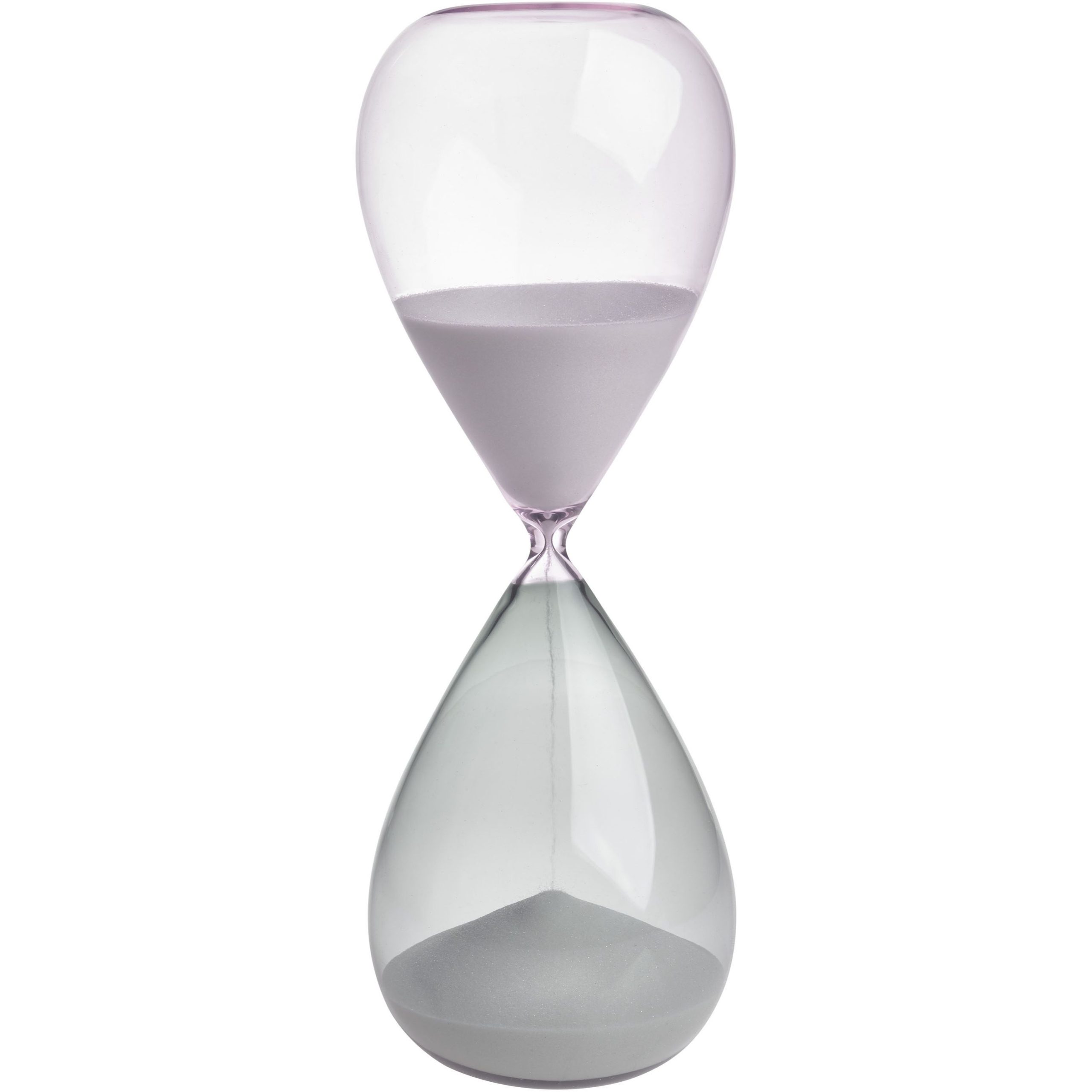 Песочные часы TFA (1860090240), 15 минут, таймер, белый песок, серо-розовое стекло, 19 x 7.3 см