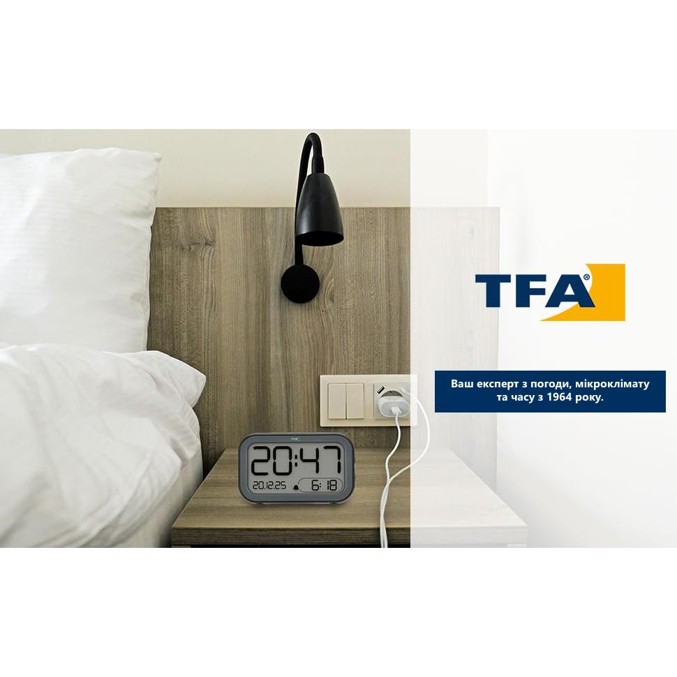 Настольные часы с будильником TFA "LCD-LED BINGO HYBRID" (60204801) — изображение 9