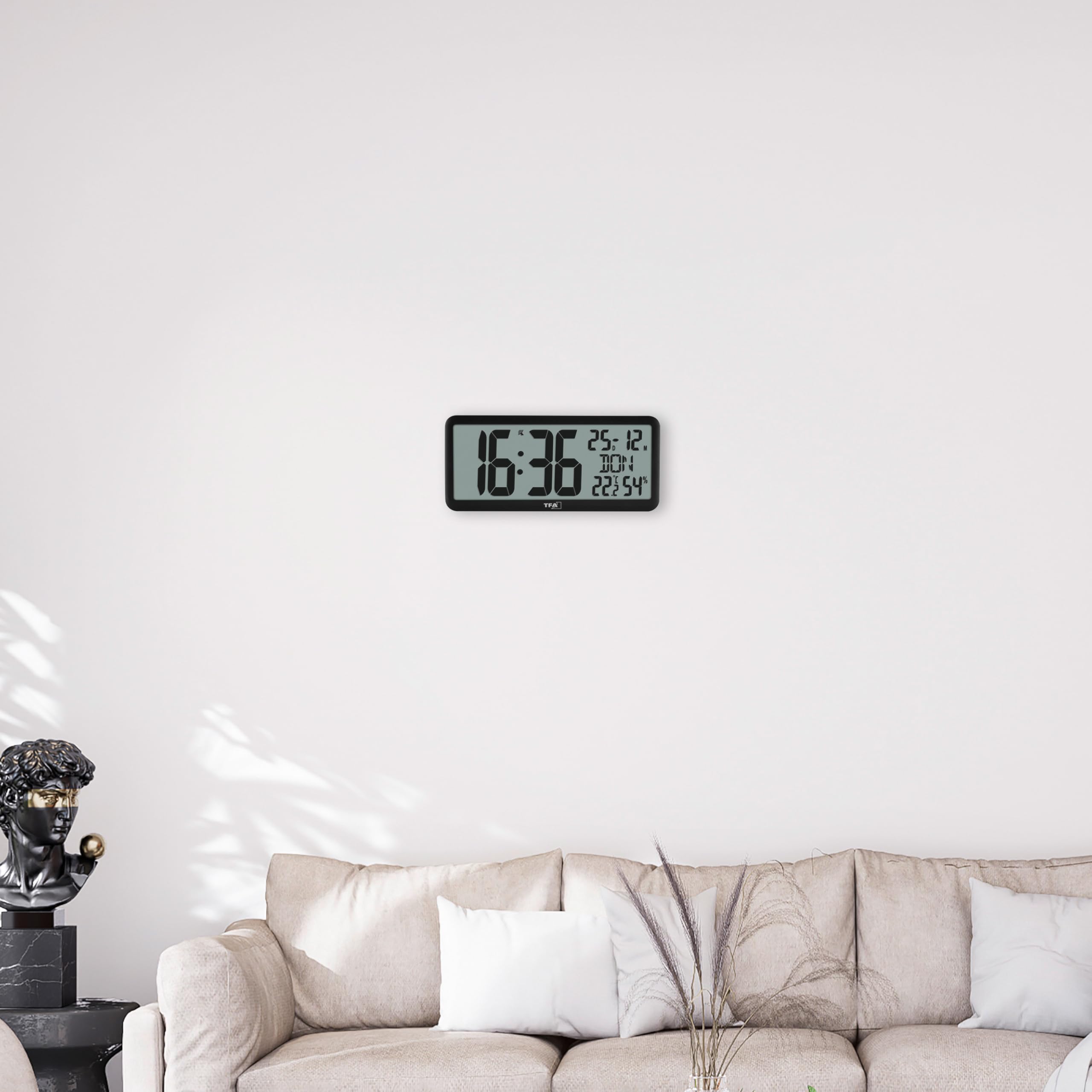 Настенные электронные часы с температурой и влажностью TFA (60452501) — изображение 2