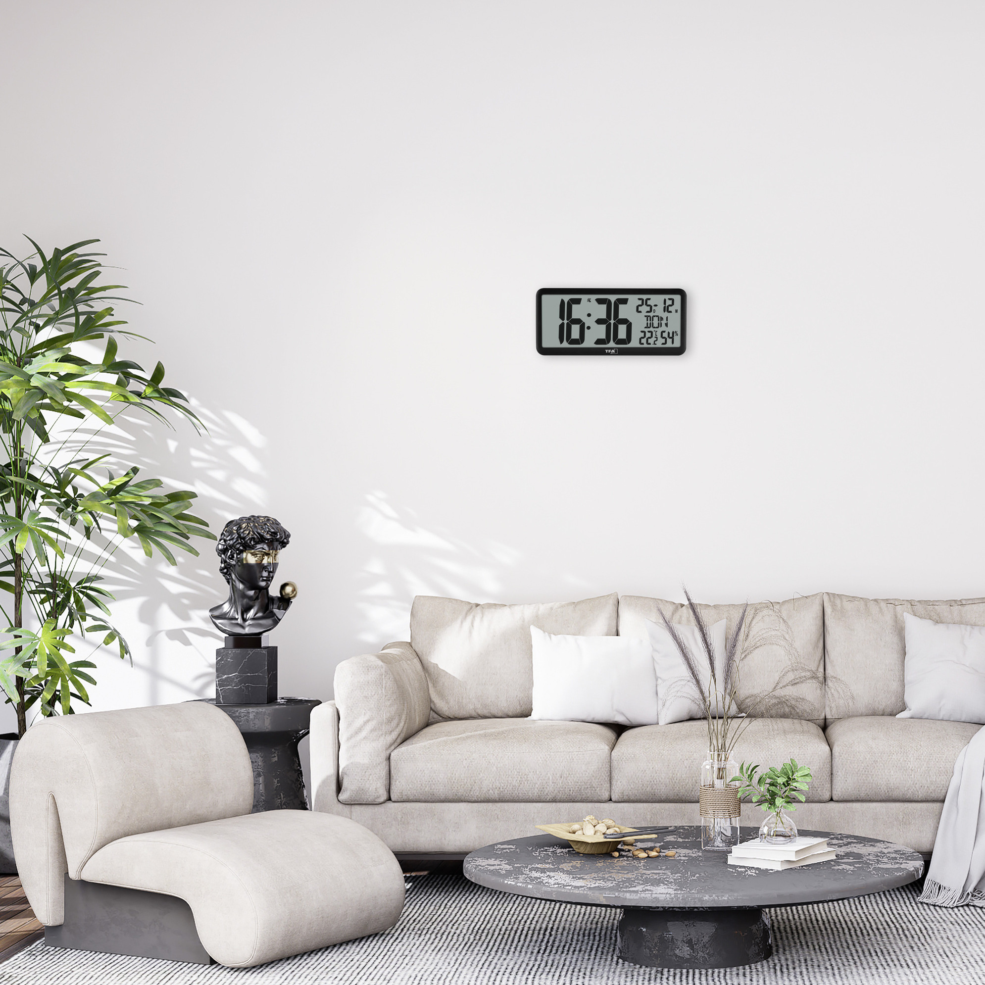 Настенные электронные часы с температурой и влажностью TFA (60452501) — изображение 6