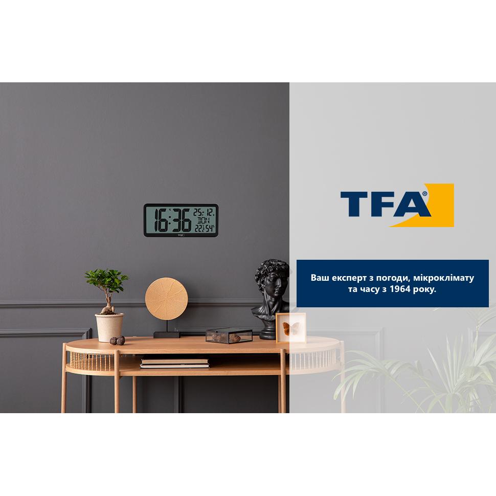 Настенные электронные часы с температурой и влажностью TFA (60452501) — изображение 7